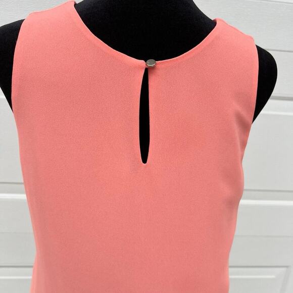 NAKED ZEBRA, criss cross strap tank top, coral sheer with lining. Women's size M - Picture 6 of 9